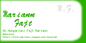 mariann fajt business card